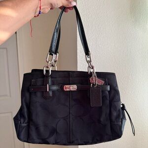 Coach Chelsea Jayden Carryall black purse with silver hardware